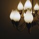 Fog & Mørup 18-Arm Brass and Opaline Glass Tulip Chandelier