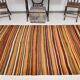 Tapis Kilim vintage long et large, orange et rouge, 5 x 13 cm, 149 x 402 cm, SK 33068
