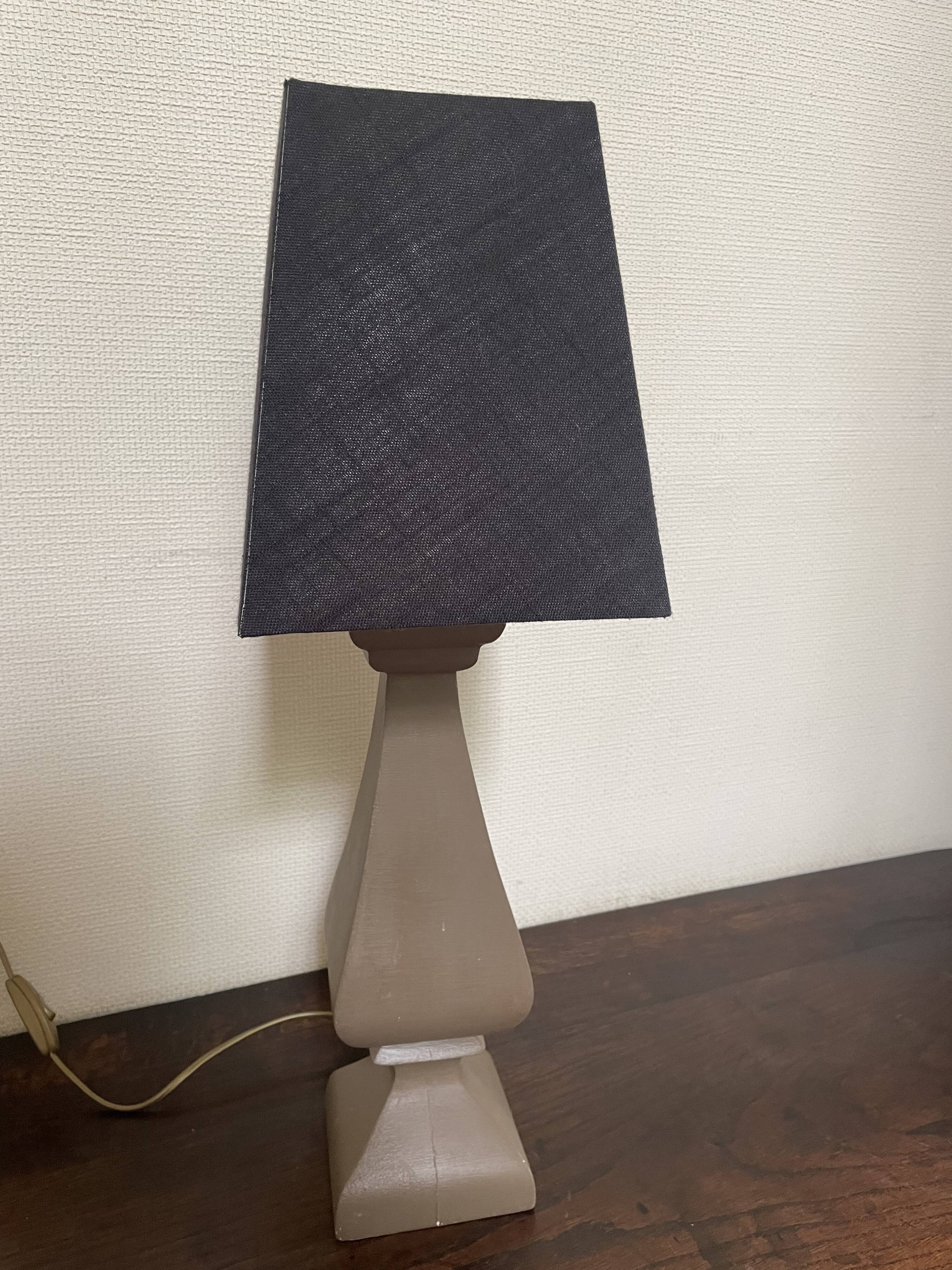 Turned wood lamp