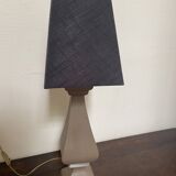 Turned wood lamp