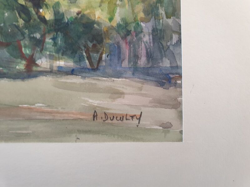 André Duculty (1912-1990) Watercolor on paper "Kaysersberg (Alsace)" Signed lower right