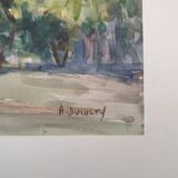 André Duculty (1912-1990) Watercolor on paper "Kaysersberg (Alsace)" Signed lower right