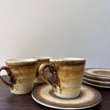 Longchamp brown and yellow coffee service