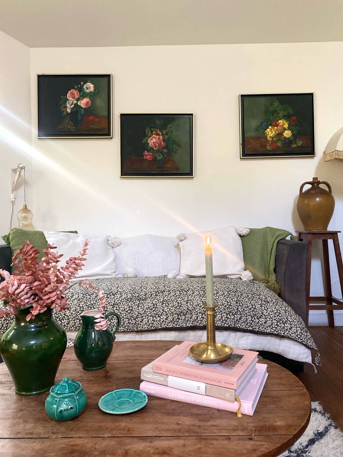 Framed antique oil painting