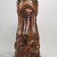 Sculptural copper umbrella stand with tribal faces, 1970s