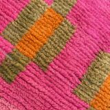Large pink berber rug in wool boujad new 200x310 cm