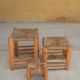 Vintage Berber wooden and straw set
