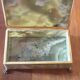 Alabaster Jewelry Box of superb alliance of green and ocher hues