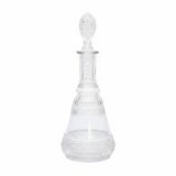 Cut glass liqueur decanter with decorated stopper