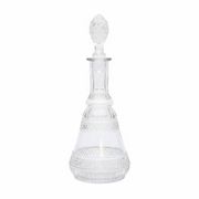Cut glass liqueur decanter with decorated stopper