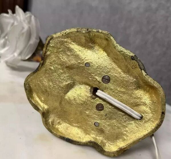 Lampe au Héron en bronze à double patine, époque Art Nouveau