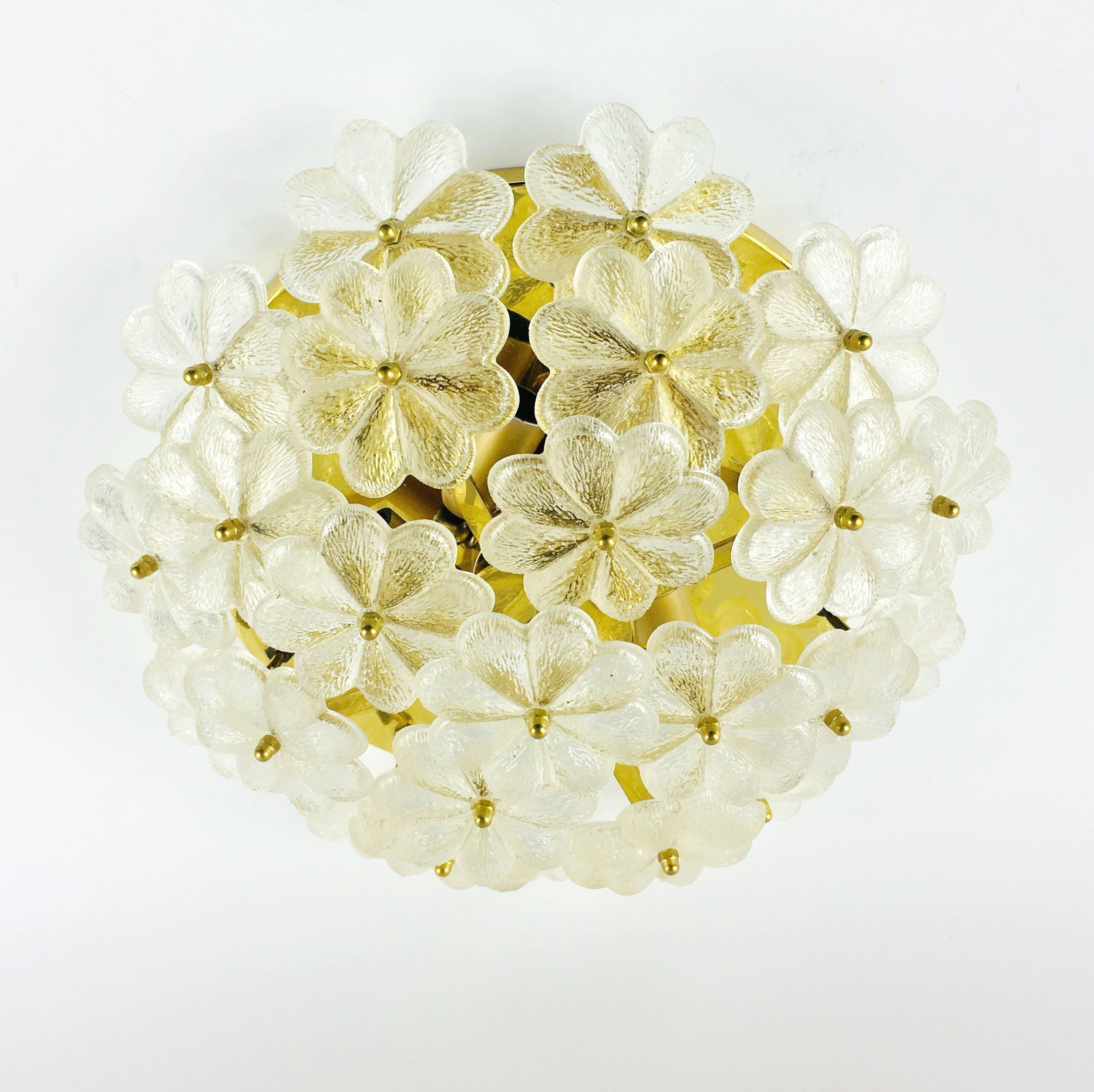 Mid-century floral ceiling light in Murano glass by Ernst Palme, Germany, 1970s