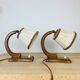 Paire de lampes art déco bois courbé