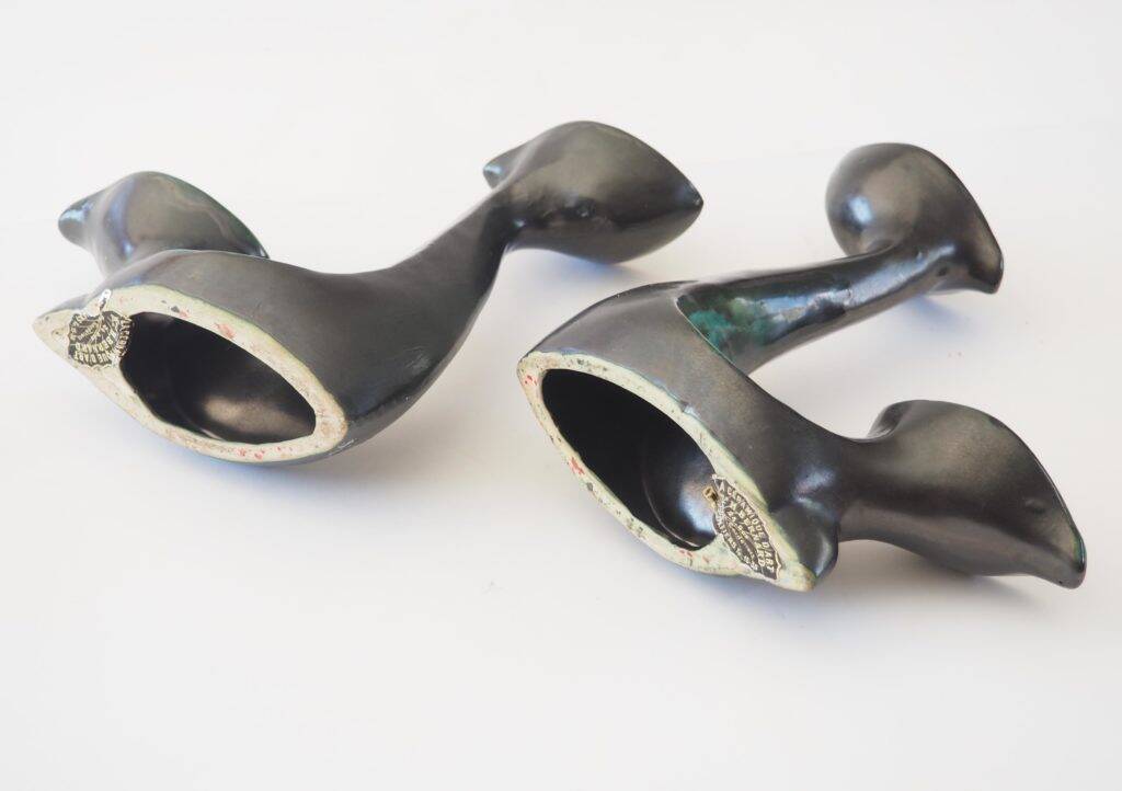 Pair of ceramic candlesticks 1950