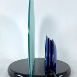 Mid-Century Gong table lamp in marble and glass by Bruno Gecchelin for Skipper. Italy 1981