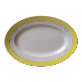 Plat ovale France Vintage jaune primefleur Françoise