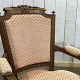 Pair of early 20th century Louis XVI armchairs in walnut