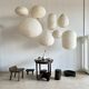 Suspension en rotin et lin naturel japonisante en forme de goutte