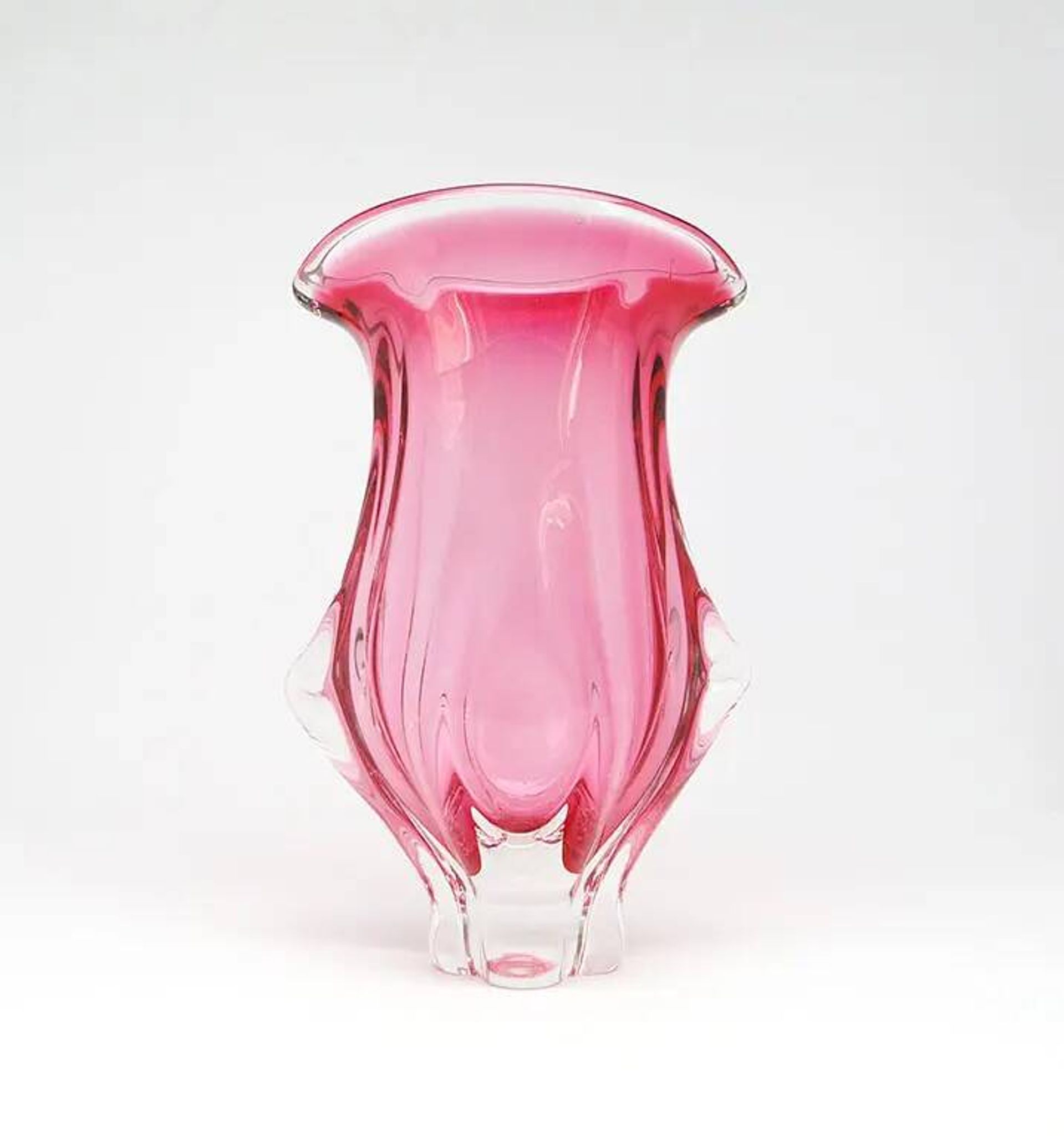 Mid-century modern vase, glass, designed by J. Hospodka, Czechoslovakia, 1960s