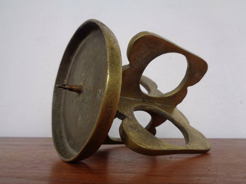 Brutalist Bronze Candle Holder, 1960s
