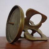 Brutalist Bronze Candle Holder, 1960s