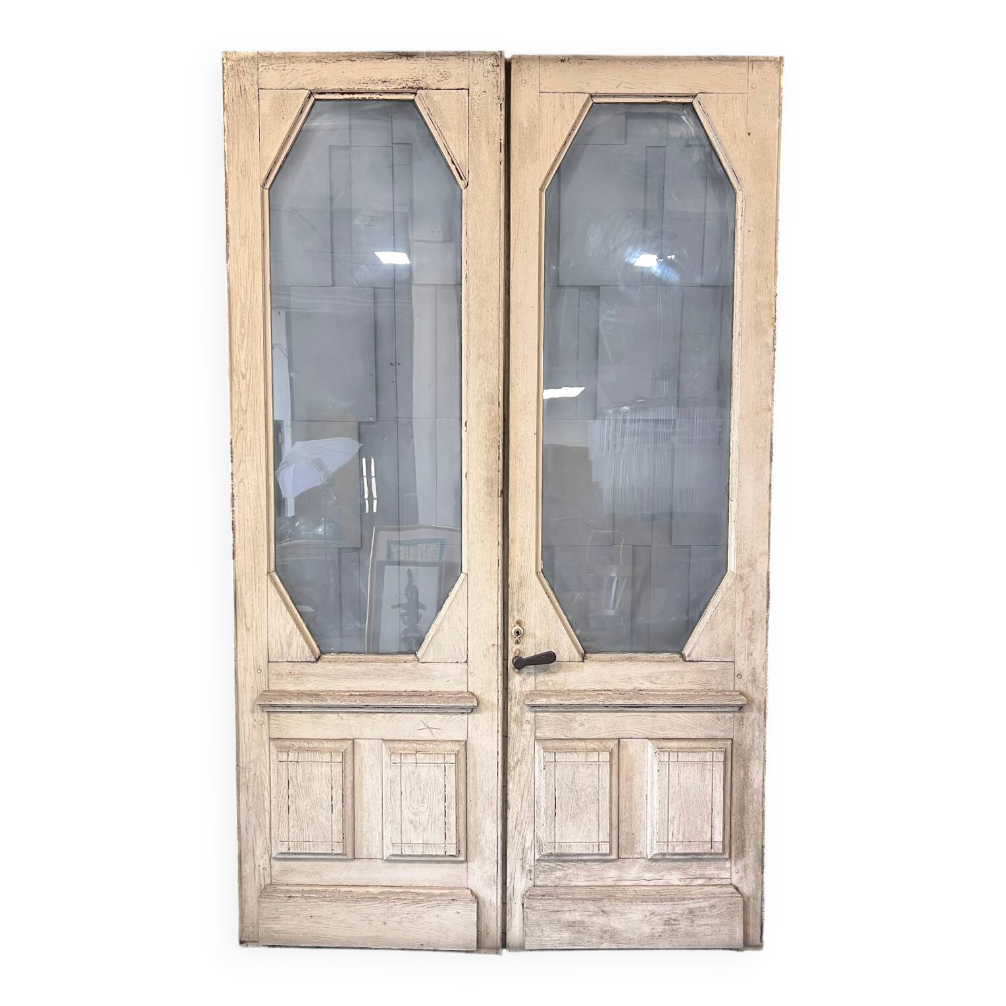 Porte vitrée Art Déco à double battant