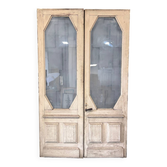 Porte vitrée Art Déco à double battant