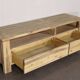 Contemporary solid wood TV cabinet, 2 drawers, 2 storage spaces.