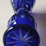 Vase en cristal de Bohème taillé. Col cranté. Étoiles sophistiquées, 26 cm