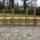 6 vintage mulched oak chairs