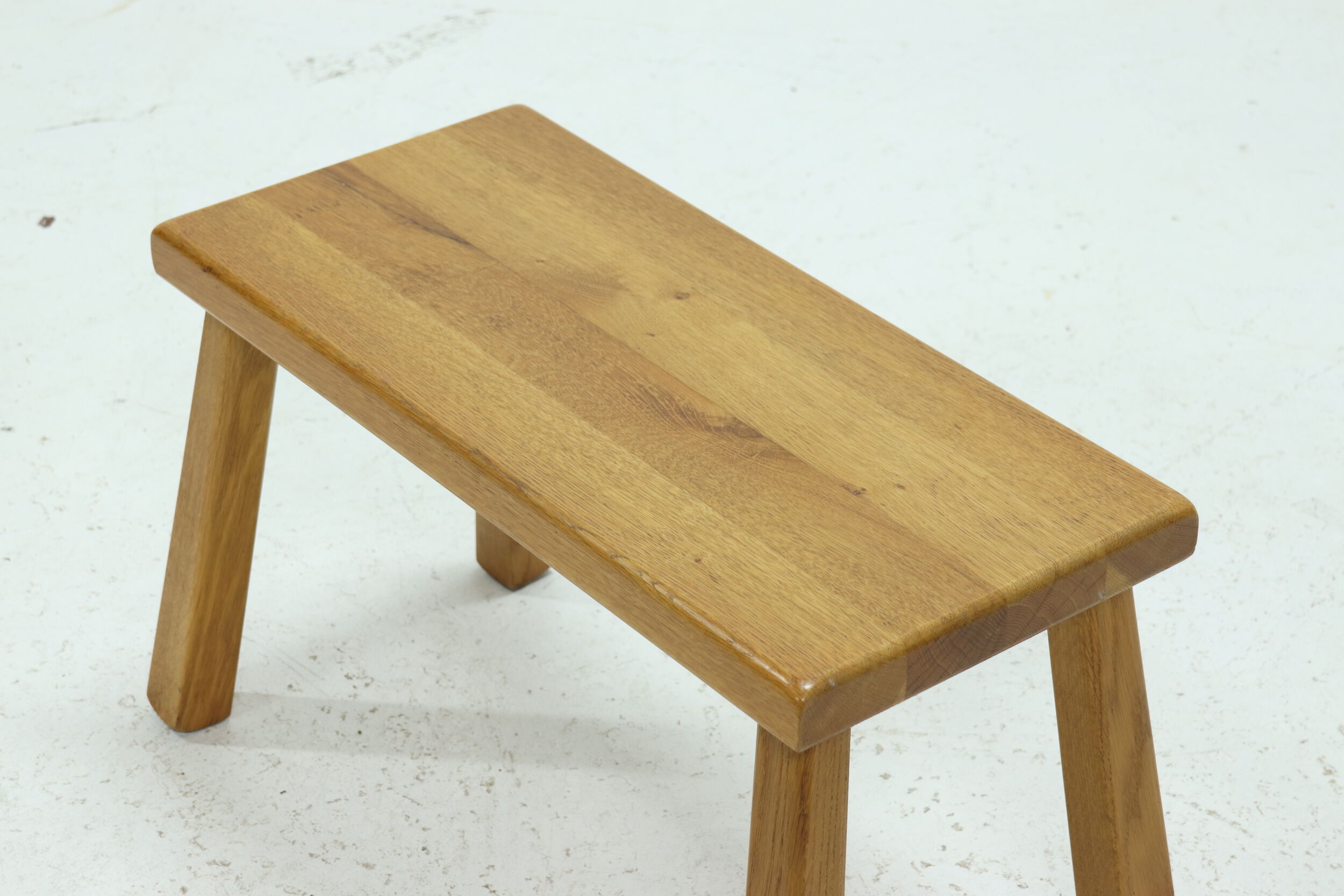 Solid oak brutalist side table or coffee table 1970s