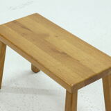 Solid oak brutalist side table or coffee table 1970s