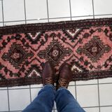 Handmade vintage Uzbek Bukhara runner 1.7' x 4.5' (52cm x 139cm) 1960s - 1С1164