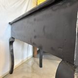 Antique black patinated desk – curved legs and chic country style