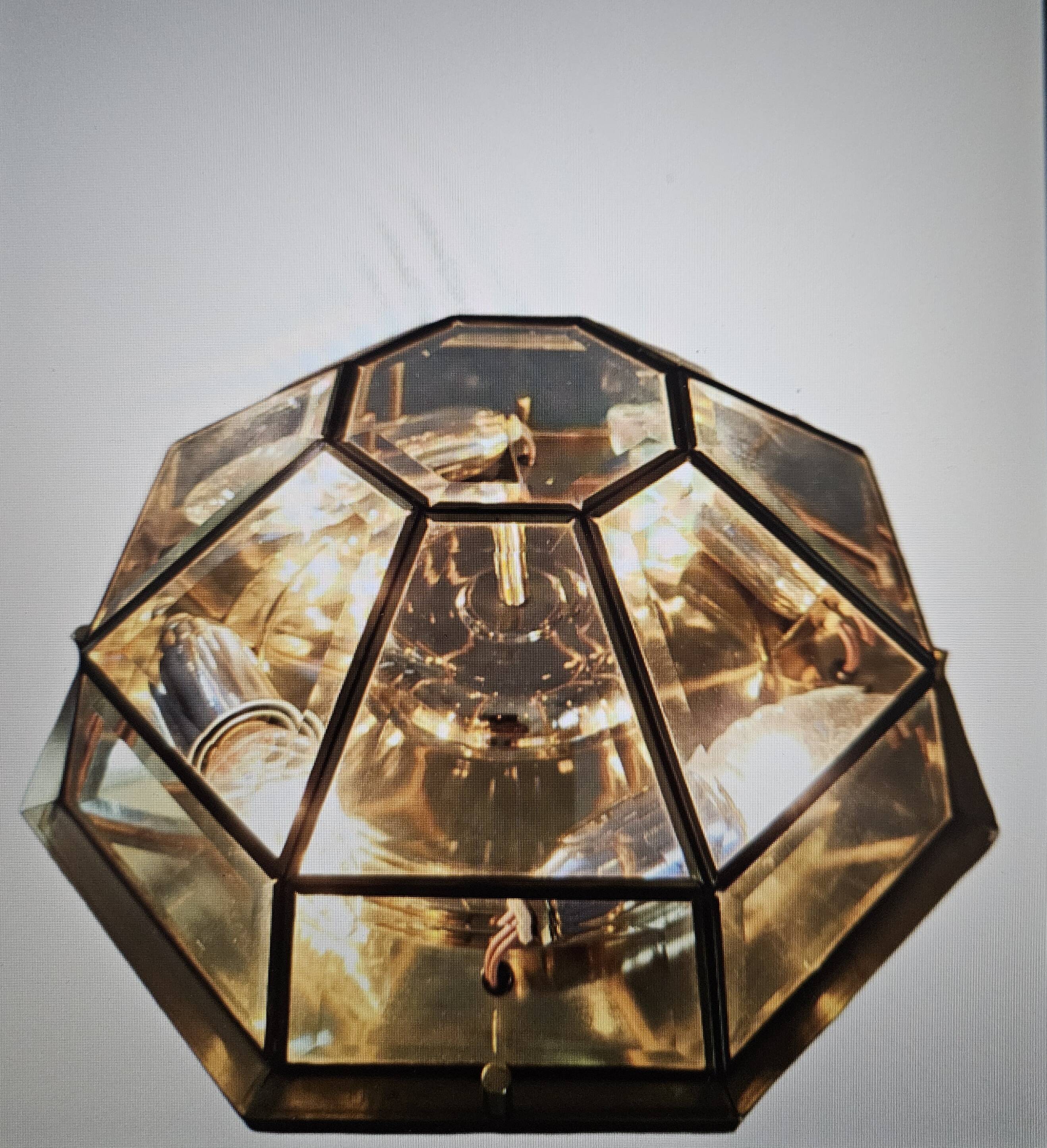 Lampe à suspension Achthoekige Deknudt Hollywood Regency Stijl 1980