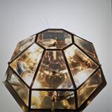 Lampe à suspension Achthoekige Deknudt Hollywood Regency Stijl 1980