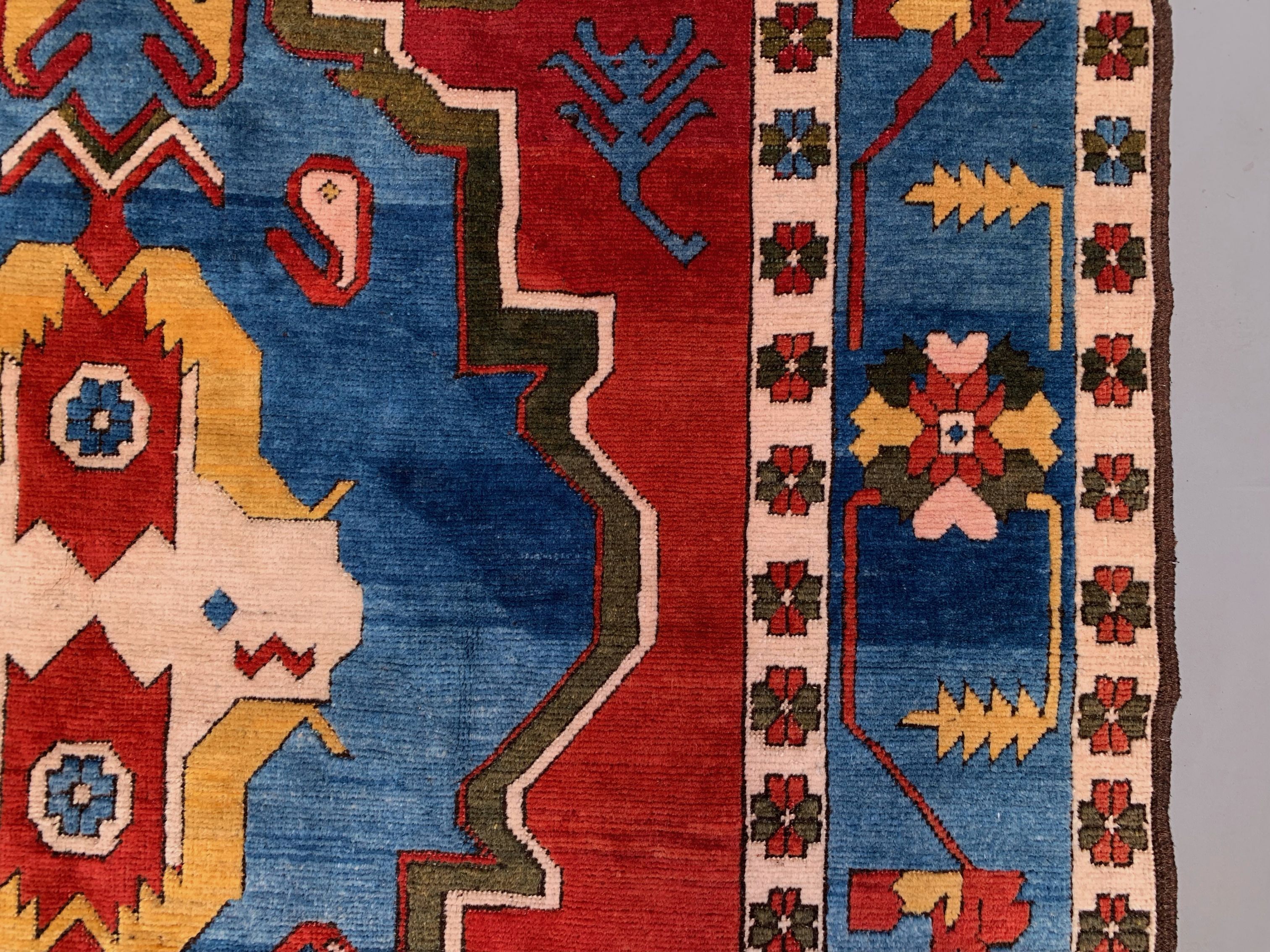 Old turkish kazak rug oriental, 306x221 cm