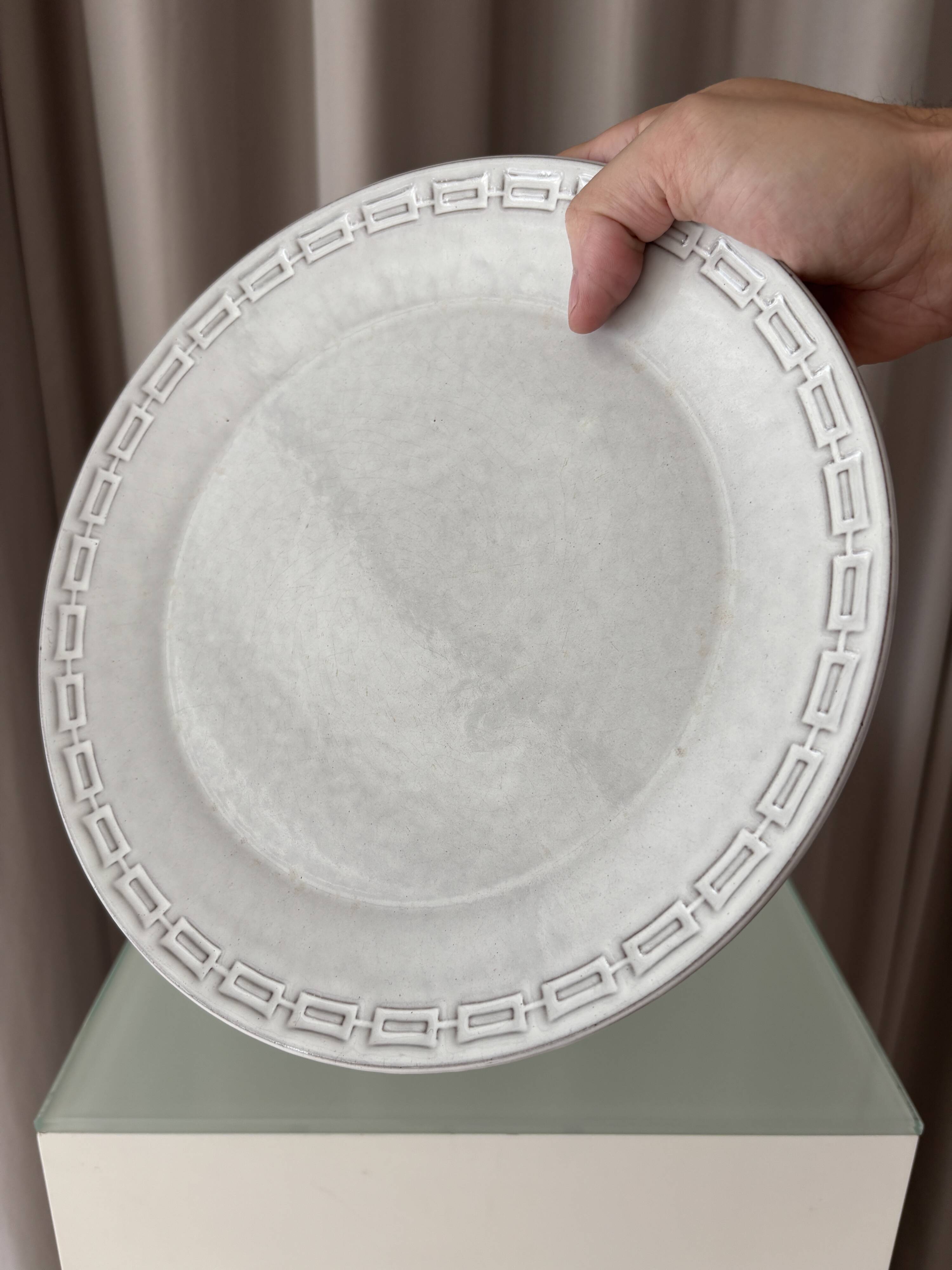 Vintage Ceramano Germany Grey Stoneware Dinner Plate | Mid-Century