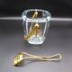 Vintage crystal and gold metal ice bucket
