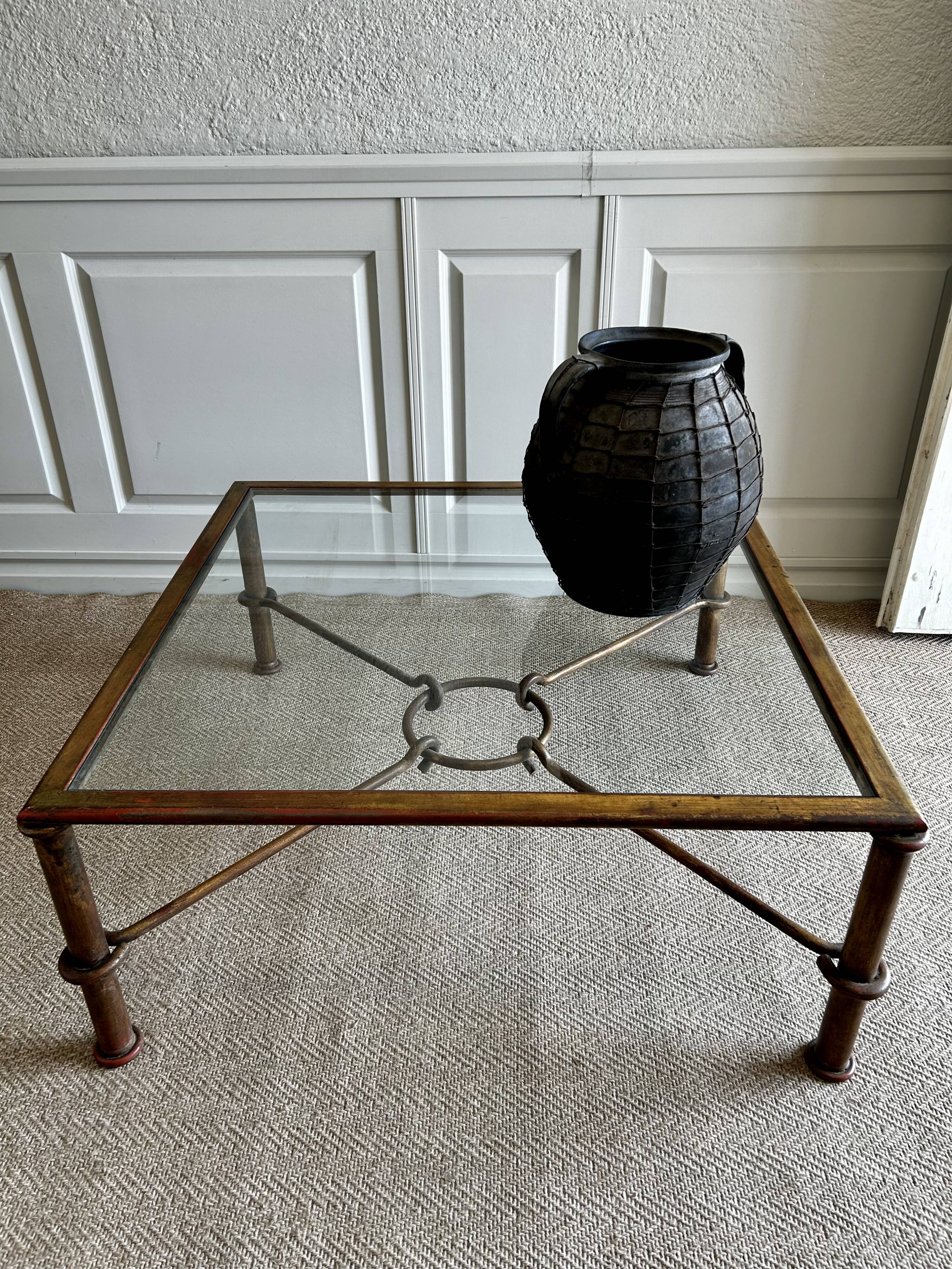 XL Gilt Coffee Table, Italy, 1970's, by Giovanni Banci for Hermes