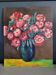 Tableau huile sur carton - bouquet de pivoines