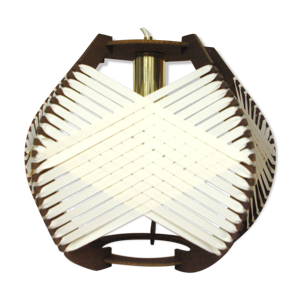 Lampe blanche tissée