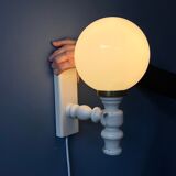 Vintage wall lamp in opaline glass
