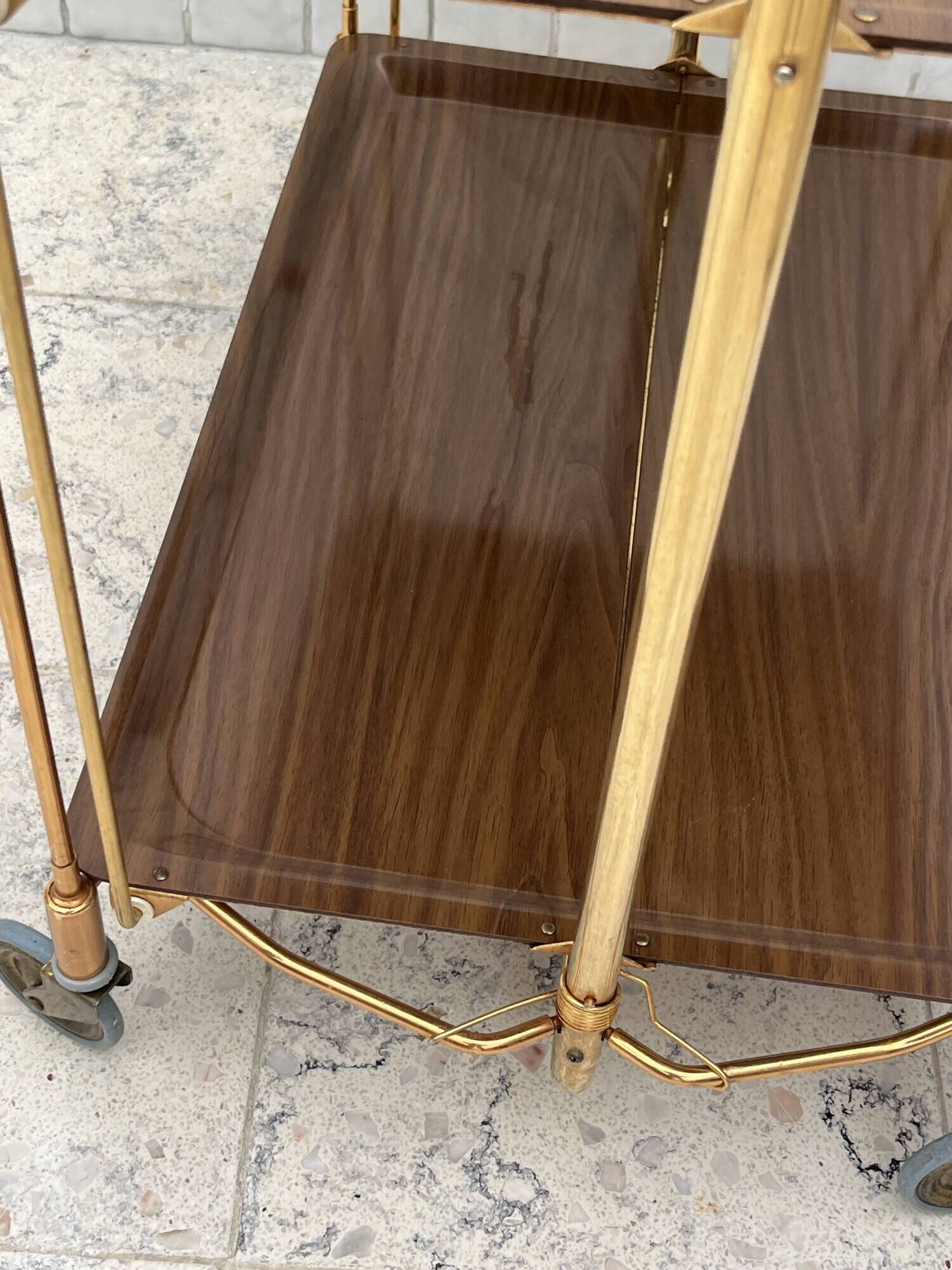 Vintage Golden Folding Table Gerlinol