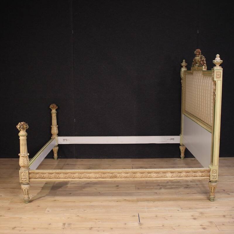 Lacquered Italian double bed in the Louis XVI style from the 20th century