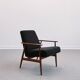 Henryk Lis armchair in black boucle 1960