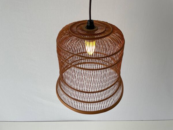 Suspension danoise unique en forme de cage en bois, années 1960, Danemark
