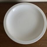 Set of 7 modernist flat plates Lunéville 1930 white earthenware