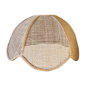 Superb suspension in rattan and wicker braided cannage style of the 1960s 1970s.