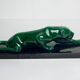 Art Deco, green ceramic panther sculpture circa 1930.